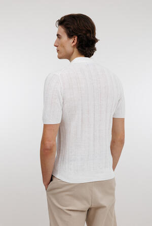 Polo senza bottoni in lino e cotone ROYAL RED - Ferrante | img vers.300x/