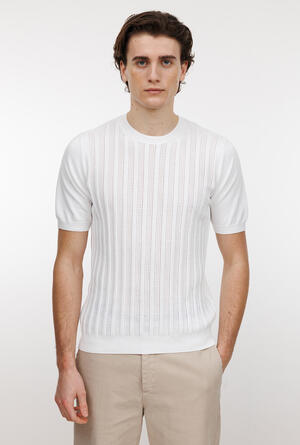 Perforated ribbed T-shirt MAIN - Ferrante | img vers.300x/