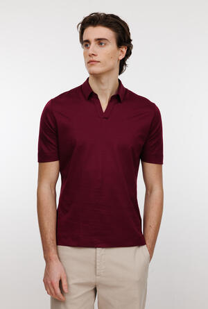 Polo in jersey senza bottoni ROYAL RED - Ferrante | img vers.300x/