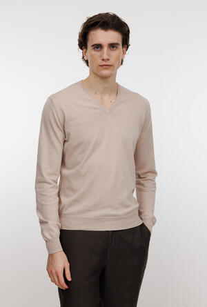 Pullover tinto in puro cotone ESSENTIAL - Ferrante | img vers.300x/