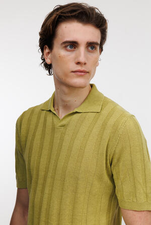 Polo senza bottoni in lino e cotone ROYAL RED - Ferrante | img vers.300x/