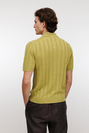 Polo senza bottoni in lino e cotone ROYAL RED - Ferrante | img vers.300x/