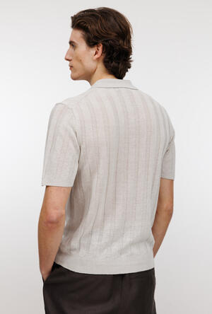 Polo senza bottoni in lino e cotone ROYAL RED - Ferrante | img vers.300x/