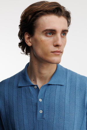 Polo in lino con lavorazione ROYAL RED - Ferrante | img vers.300x/