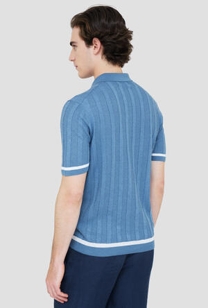 Linen polo shirt with workmanship ROYAL RED - Ferrante | img vers.300x/