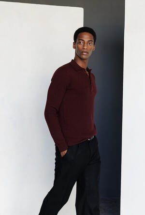 Polo a coste in lana e cashmere ROYAL RED - Ferrante | img vers.300x/