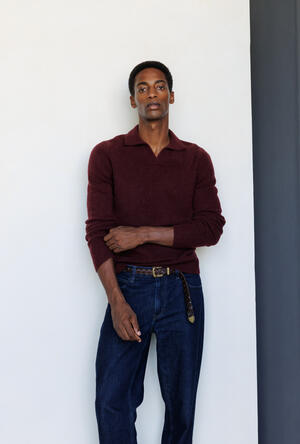 Polo bouclè in misto cashmere ROYAL RED - Ferrante | img vers.300x/