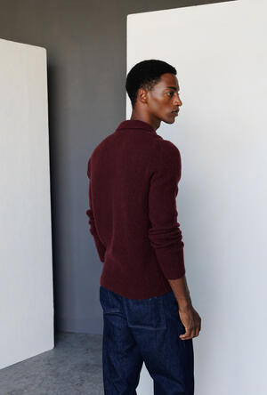 Polo bouclè in misto cashmere ROYAL RED - Ferrante | img vers.300x/