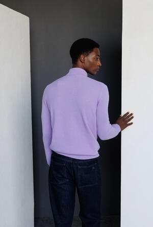 English knit turtleneck in wool and cashmere ROYAL RED - Ferrante | img vers.300x/