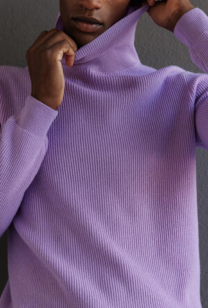 English knit turtleneck in wool and cashmere ROYAL RED - Ferrante | img vers.300x/