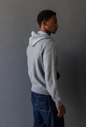 Sweatshirt in fabric and vanisé knit MAIN - Ferrante | img vers.300x/