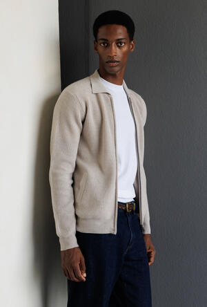 Giacca full zip in lana e cashmere ROYAL RED - Ferrante | img vers.300x/