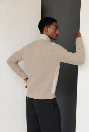 Bomber in lana con schiena e maniche in maglia MAIN - Ferrante | img vers.300x/