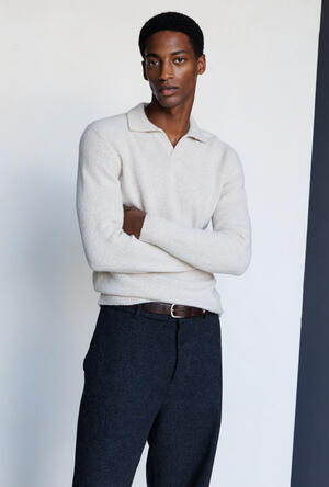 Polo bouclè in misto cashmere ROYAL RED - Ferrante | img vers.300x/
