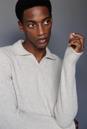 Polo bouclè in misto cashmere ROYAL RED - Ferrante | img vers.300x/