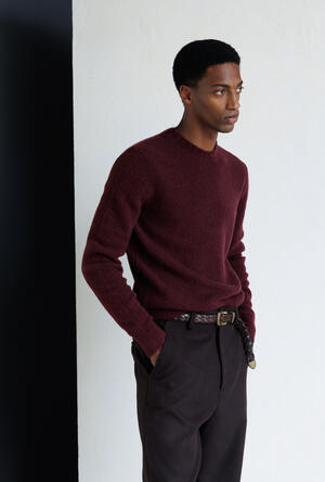 Girocollo bouclè in misto cashmere ROYAL RED - Ferrante | img vers.300x/