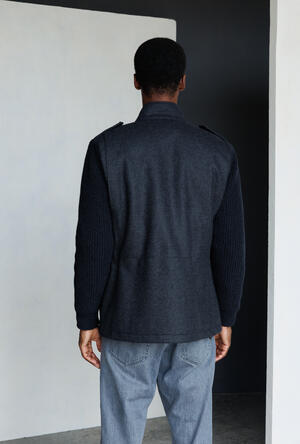 Field jacket in lana con maniche in maglia MAIN - Ferrante | img vers.300x/