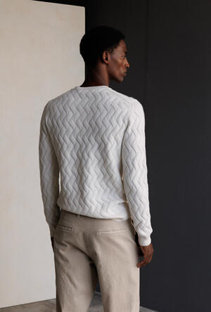 Girocollo con lavorazione in puro cashmere ROYAL RED - Ferrante | img vers.300x/