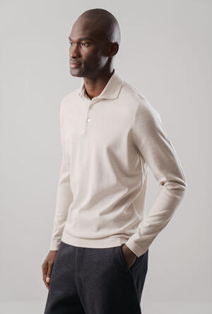 Polo con collo a camicia in pura lana pettina ESSENTIAL - Ferrante | img vers.300x/