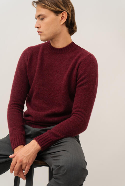 Girocollo in cashmere Malfilè Bordeaux