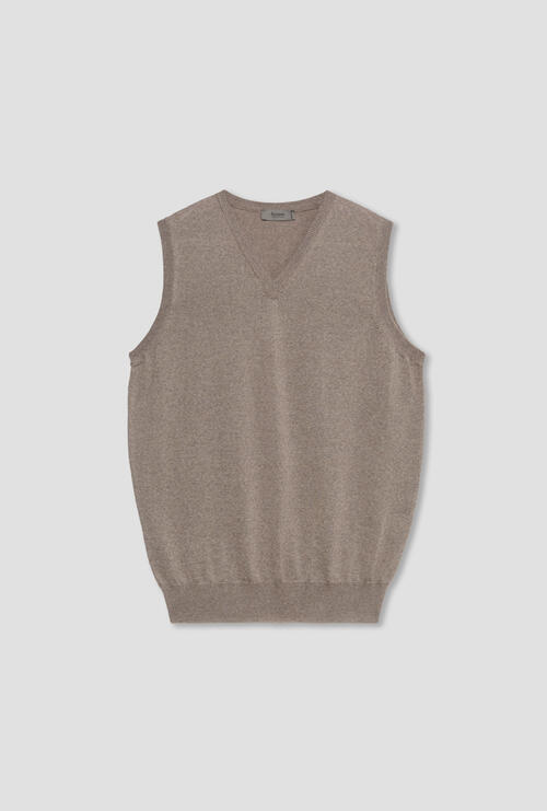 V-neck waistcoat in pure worsted wool Beije