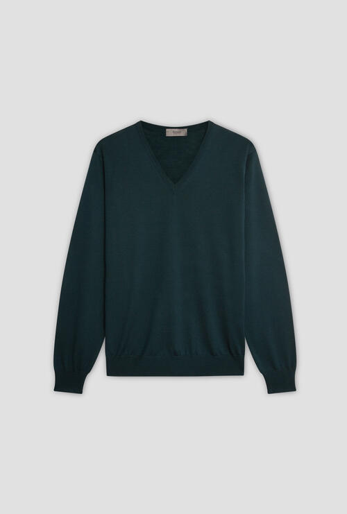 Pullover in pura lana pettinata Verdone