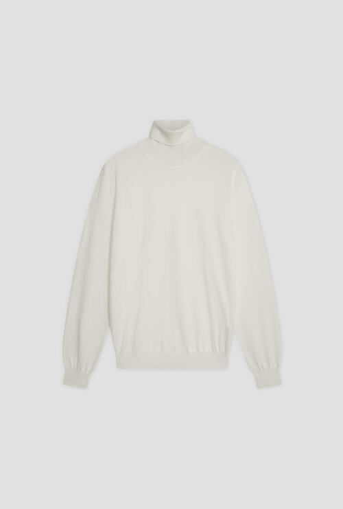 Brushed pure wool turtleneck White