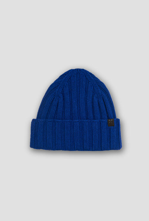 Ribbed hat in wool and cashmere blend Blue