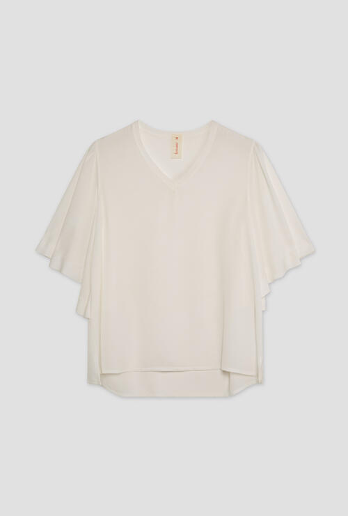 Casacca con scollo a V Bianco