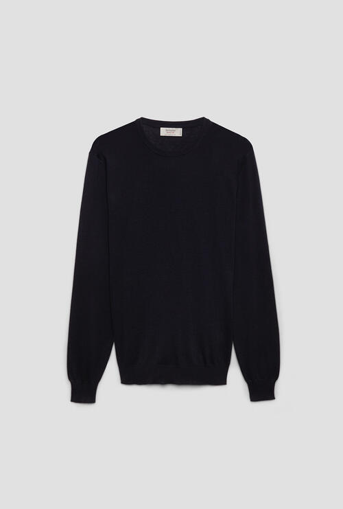 Maglia in seta e cotone Blu Navy