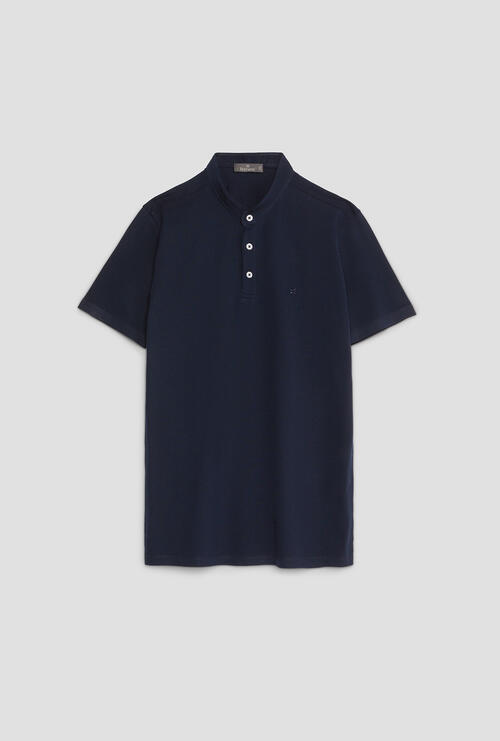 Serafino jersey buttons Navy Blue