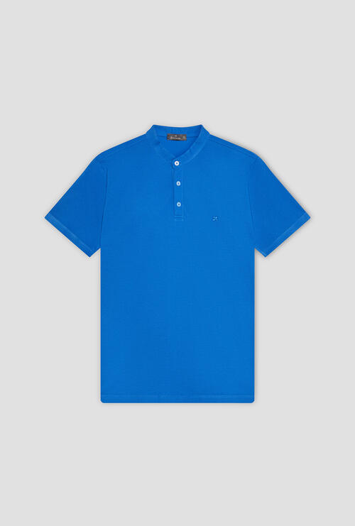 Serafino jersey buttons Cobalt