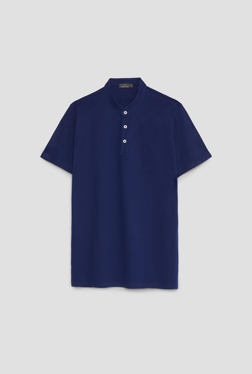 Serafino jersey buttons Blue