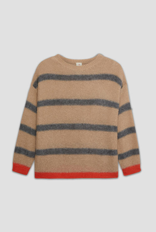 Girocollo in mohair rigato Beije
