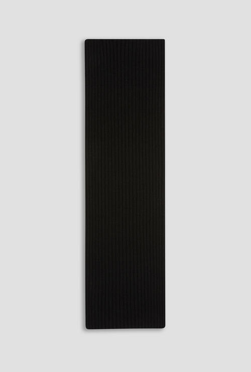Pure cashmere ribbed scarf Black