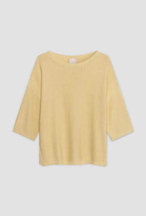 Girocollo in seta e cotone Giallo