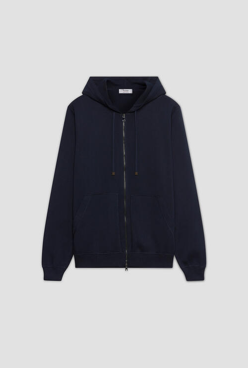 Felpa in maglia in cotone organico Blu Navy