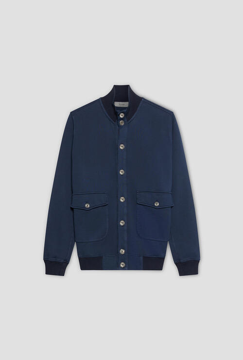 Giubbottino in felpa tinto in capo Blu Navy