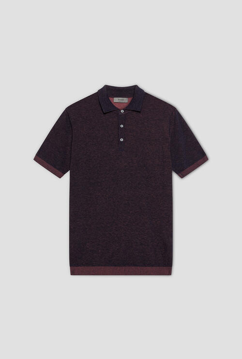 Polo vanisè in cotone crêpe Lampone