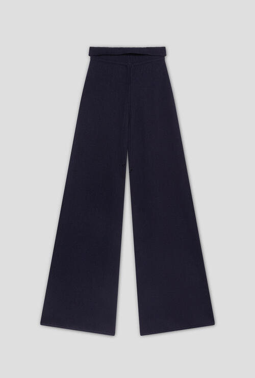 Cashmere blend knitted pants Navy Blue