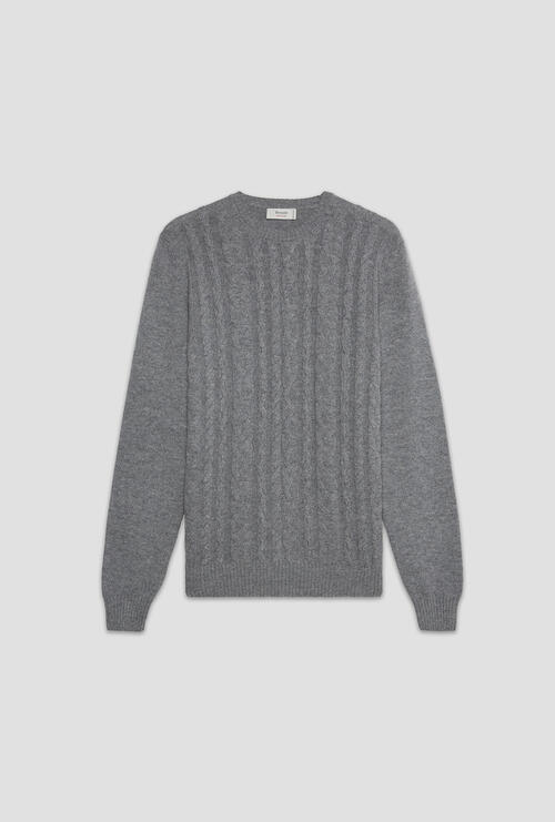 Maglia a trecce in misto cashmere Grigio