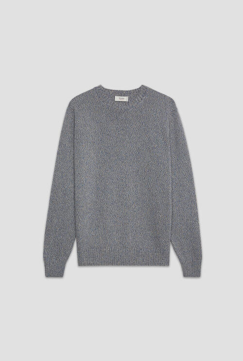 Girocollo moulinè in misto cashmere Grigio