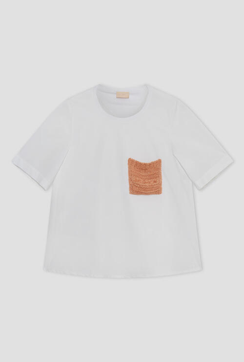 T-shirt in popeline Bianco