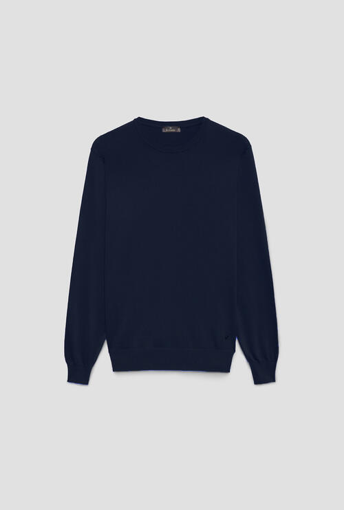 Girocollo leggero in cotone Blu Navy