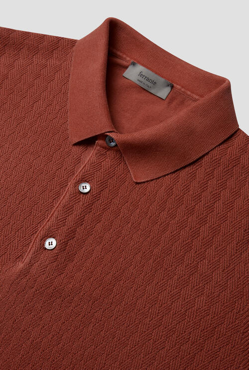 Polo in maglia con lavorazione Ruggine