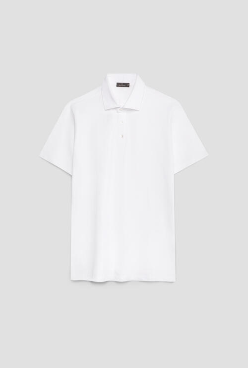 Elastic jersey polo shirt White