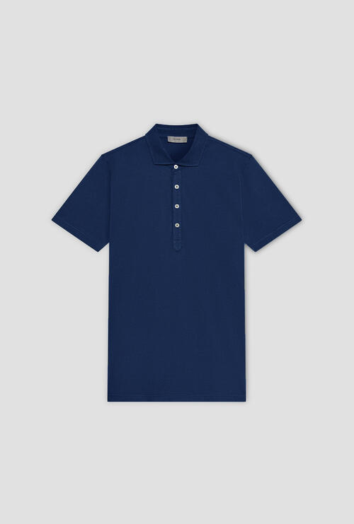 Polo in jersey tinta in capo Blu