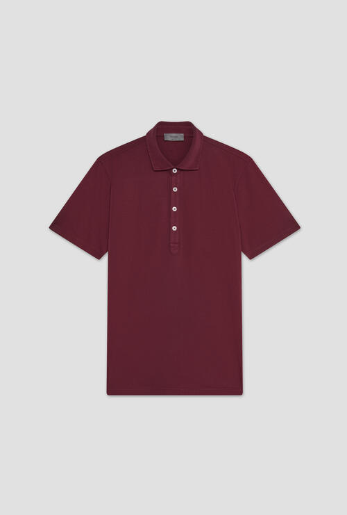 Garment dyed jersey polo shirt Magenta