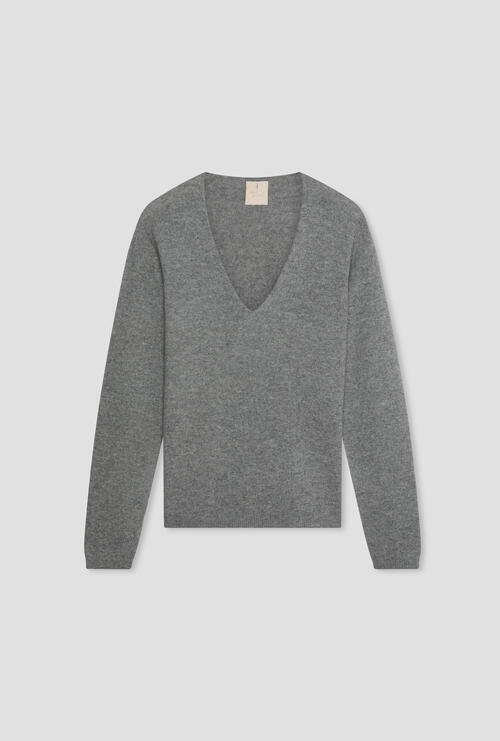 Slim cashmere pullover Grigio
