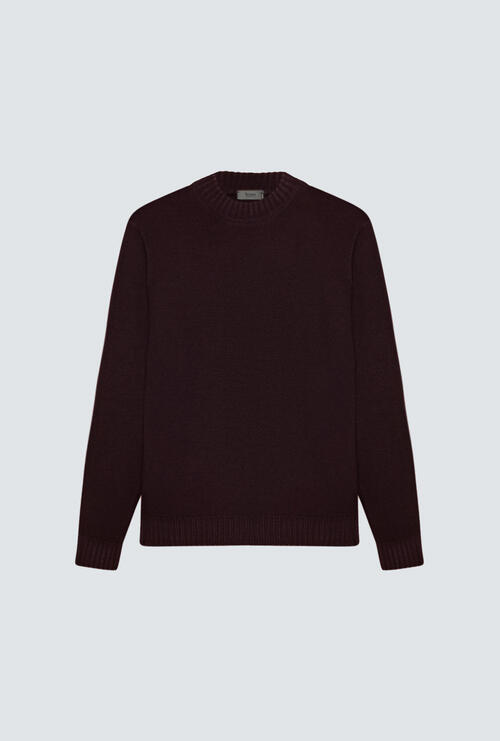 Two-thread piece-dyed mock neckline Wine